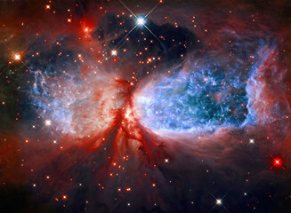Death of a star. Digital enhancement of an image by NASA