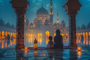 Immerse in the Rich Traditions of Ramadan: Celebrate with Luxurious Lanterns, Festive Lights, and Cultural Decorations - obrazy, fototapety, plakaty