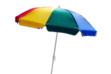 Beach Striped Umbrella for summer holiday vacation isolated on background, Outdoor umbrella  for sunlight and UV protection.