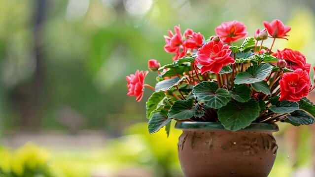 video red rex begonia in pot