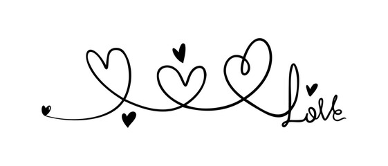 lines that form a symbol of love. vector illustration