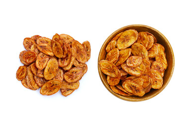Crispy banana chips. Fruit snack