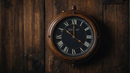old clock on wooden background