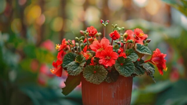 video red rex begonia in pot