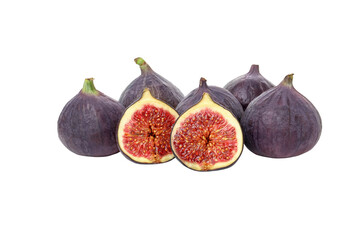 PNG,Fresh ripe figs, isolated on white background