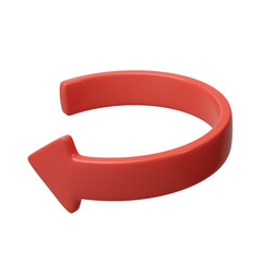 Red 3d circle arrows up direction. Arrow sign or icon for web button and interface and navigation design illustration