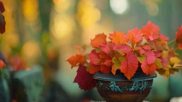 video red heuchera plant in pot