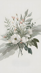 A stunningly simplistic illustration of a botanical garden bouquet