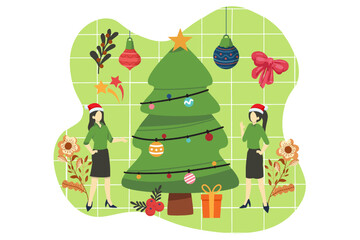 Christmas Celebration Flat Design Illustration
