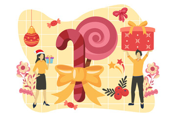 Christmas Celebration Flat Design Illustration