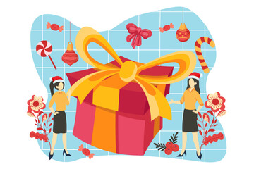 Christmas Celebration Flat Design Illustration