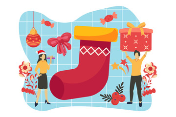 Christmas Celebration Flat Design Illustration