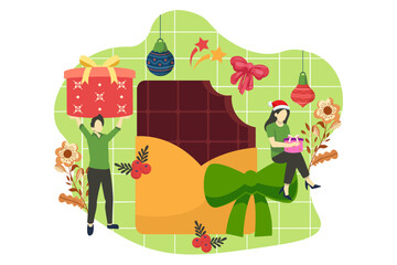 Christmas Celebration Flat Design Illustration