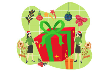 Christmas Day Flat Design Illustration