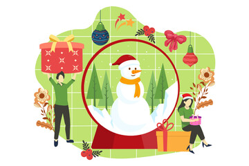 Christmas Day Flat Design Illustration