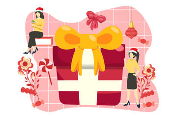 Christmas Decoration Flat Design Illustration