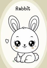 Cute easter bunny rabbit