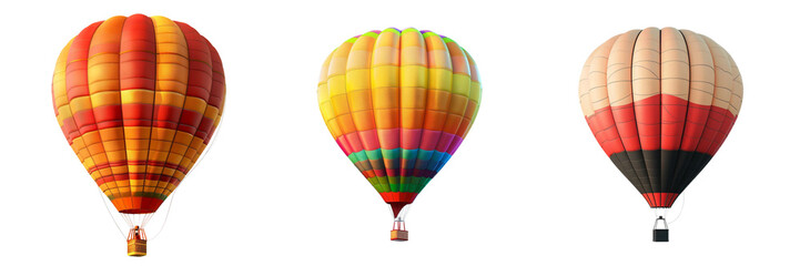 Set of A hot balloon air on a, transparent background