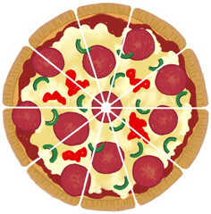 Pizza drawing in fractions 1 part 10