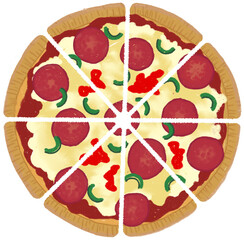 Pizza drawing in fractions 1 part 8