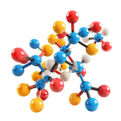 Molecular image, Isolated on transparent background.