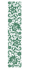 Floral pattern vignette, border, card design template. Elements in Oriental style. Ornate decoration, floral silhouette illustration. Arabic ornament. Isolated ornaments. Ornamental decoration