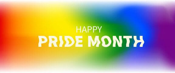 Happy Pride Month. Rainbow gradient color background. Banner design for LGBT events.