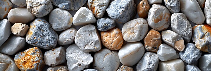 Background of stones. Texture of stones. Abstract background. Pile of stone background, top view,...