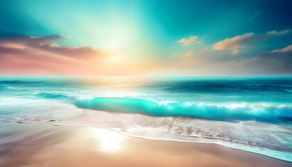 Fototapeta na wymiar Seascape abstract beach background. Generative AI.
