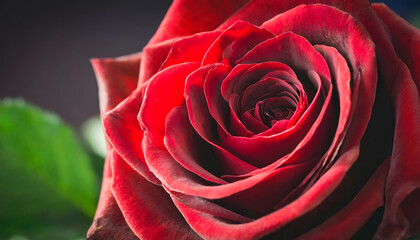 Selective Focus of a Red Rose. Generative AI.