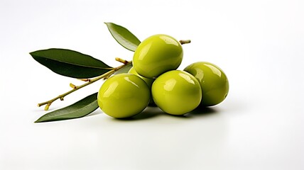 Olives fruit on white background
