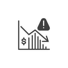 Financial risk diagram vector icon