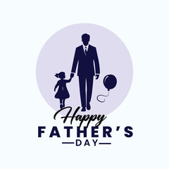 A man and a child holding hands and the words happy fathers day