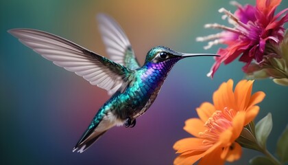 Obraz premium hummingbird feeding on flower