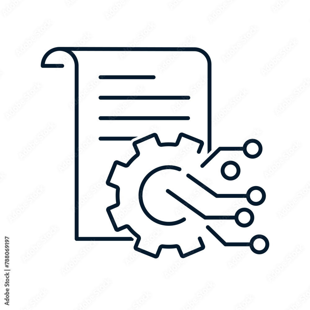 Poster the concept is a multifunctional technology for processing, structuring and integrating data. vector