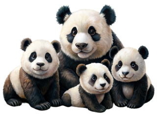 A panda family