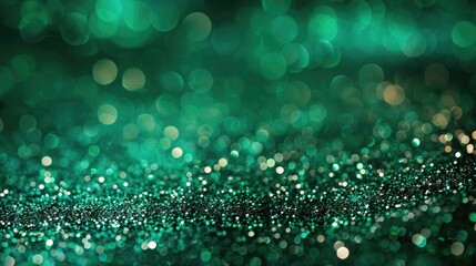 Emerald green glitter background with lush sparkles and a touch of luxury, ideal for holiday season gift wrap - obrazy, fototapety, plakaty