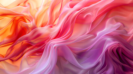 abstract background with pink and blue waves ,Soft pastel colors blend seamlessly in a wavy gradient abstract background ,Features soothing shades of pink, blue, orange, and purple