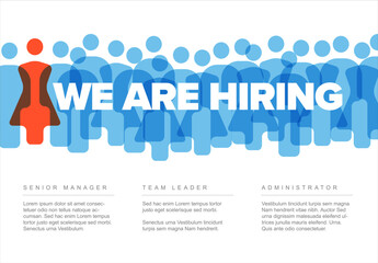 We are hiring blue and red light  minimalistic flyer template