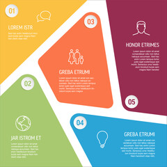 Abstract infographic template with 5 steps