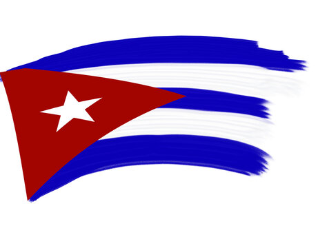 cuban flag with paint strokes