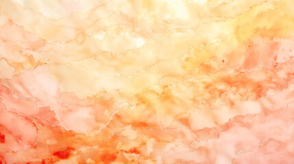 A painting of a sky with orange and yellow colors - obrazy, fototapety, plakaty