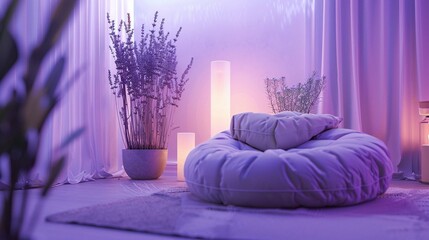 A soothing lavender backdrop invoking relaxation and tranquility, suitable for wellness products.
