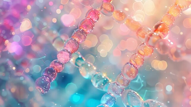 Chromosome illustration in pastel hues