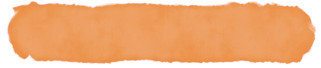 Ręcznie malowany pomarańczową farbą pas. Izolowany. Przezroczyste tło.