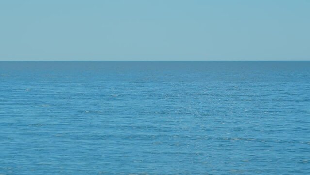 Seascape View. Soft Wave Of Emerald Clear Sea. Clear Blue Turquoise Water.