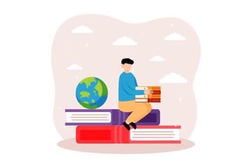 World Book Day Flat Design Illustration