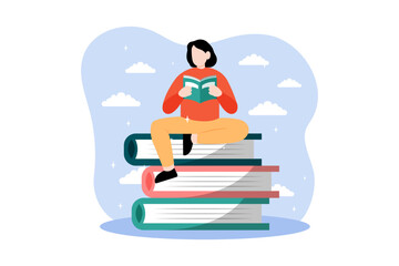 World Book Day Flat Design Illustration