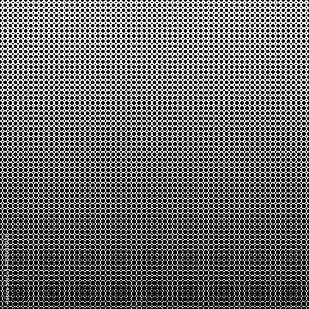 Poster abstract repeating circle pattern background - monochrome vector design with dots
