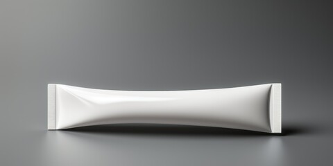 Blank white craft sugar package mockup, horizontal. Generative AI